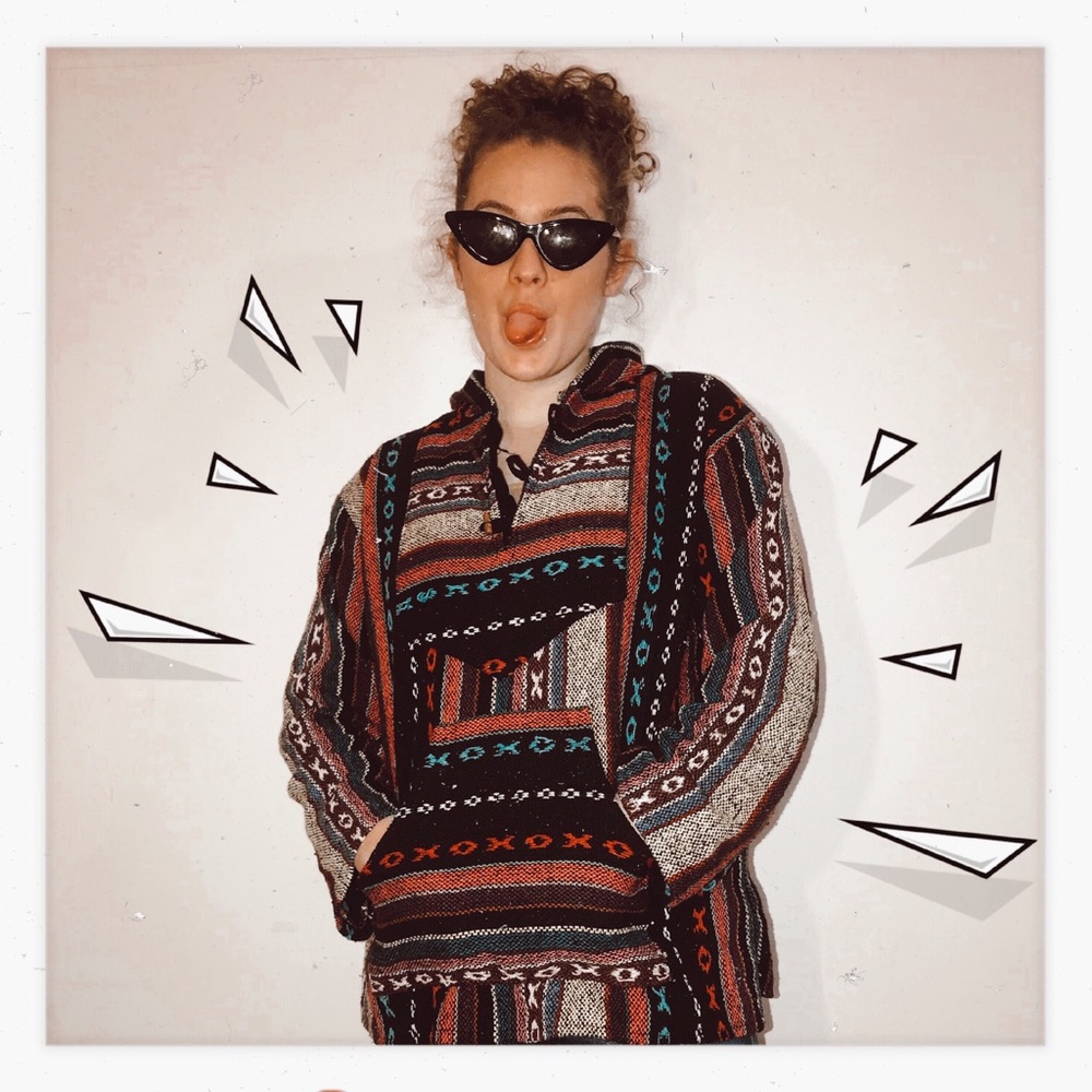 rainbow hooded pullover